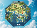 RPET auto foldable umbrella with wildlife map | 回收膠樽自動遮-香港生態地圖