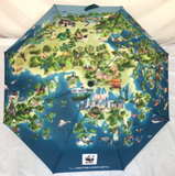 RPET auto foldable umbrella with wildlife map | 回收膠樽自動遮-香港生態地圖